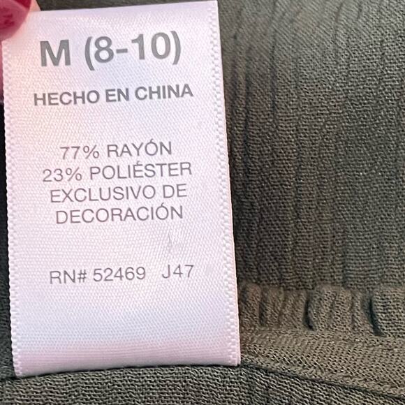 Time and Tru Blouse Boho Gauze Lace Pullover Olive Green Women’s Size Medium - Picture 12 of 13